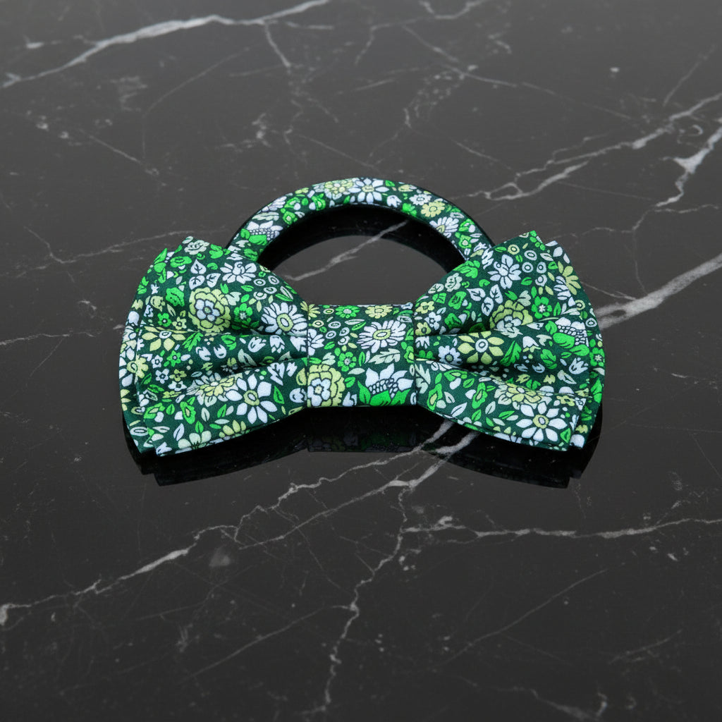 Shades of Green Floral Pre Tied Bow Tie