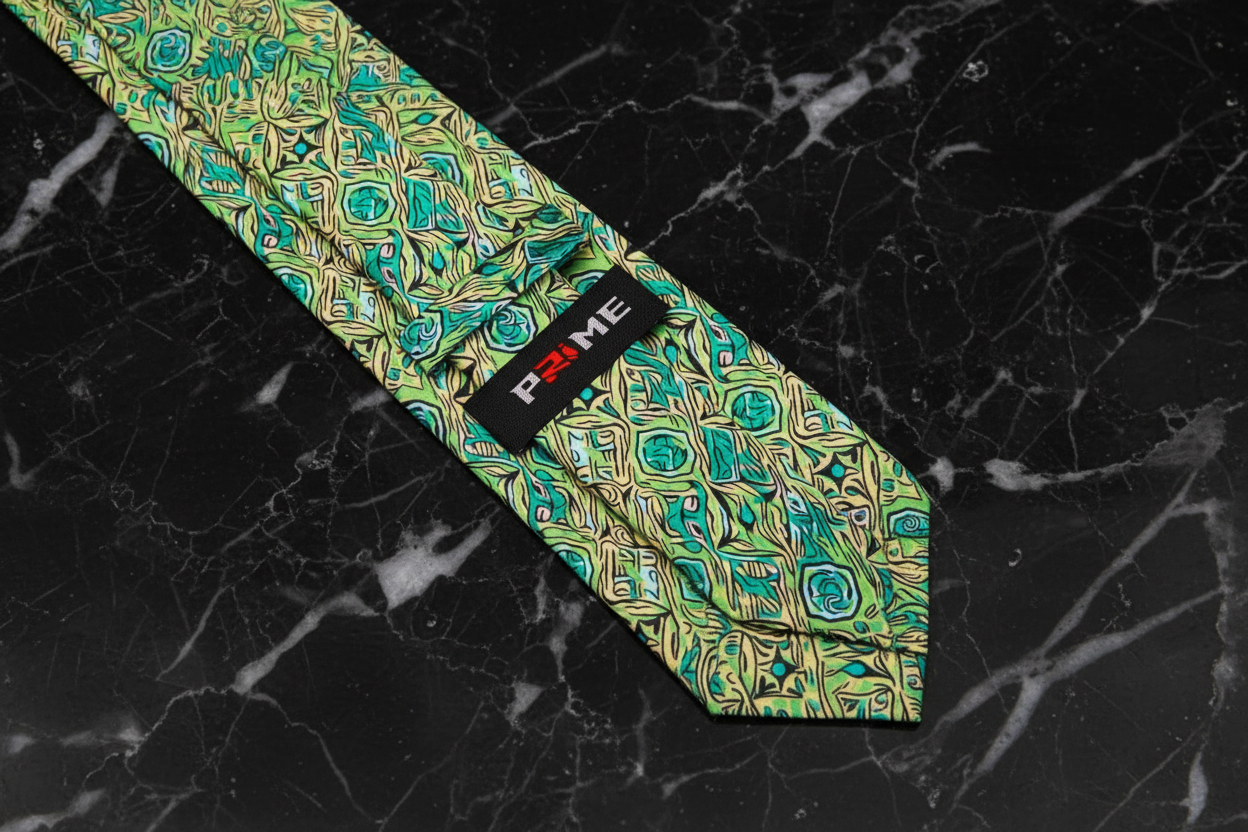Shades of Green and Yellow Abstract Necktie Keep 