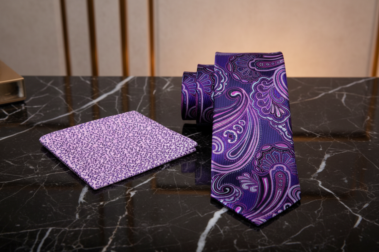 Alt Shades of Purple Paisley Necktie and accenting Square 2