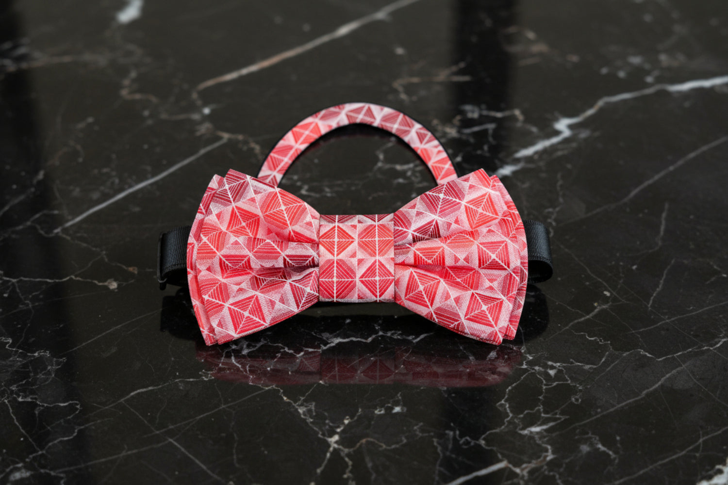 Shades of Red Geometric Bow Tie Pre Tied