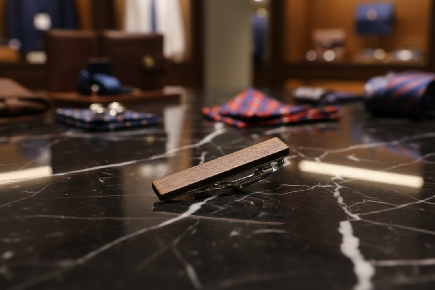 dark brown tie clip