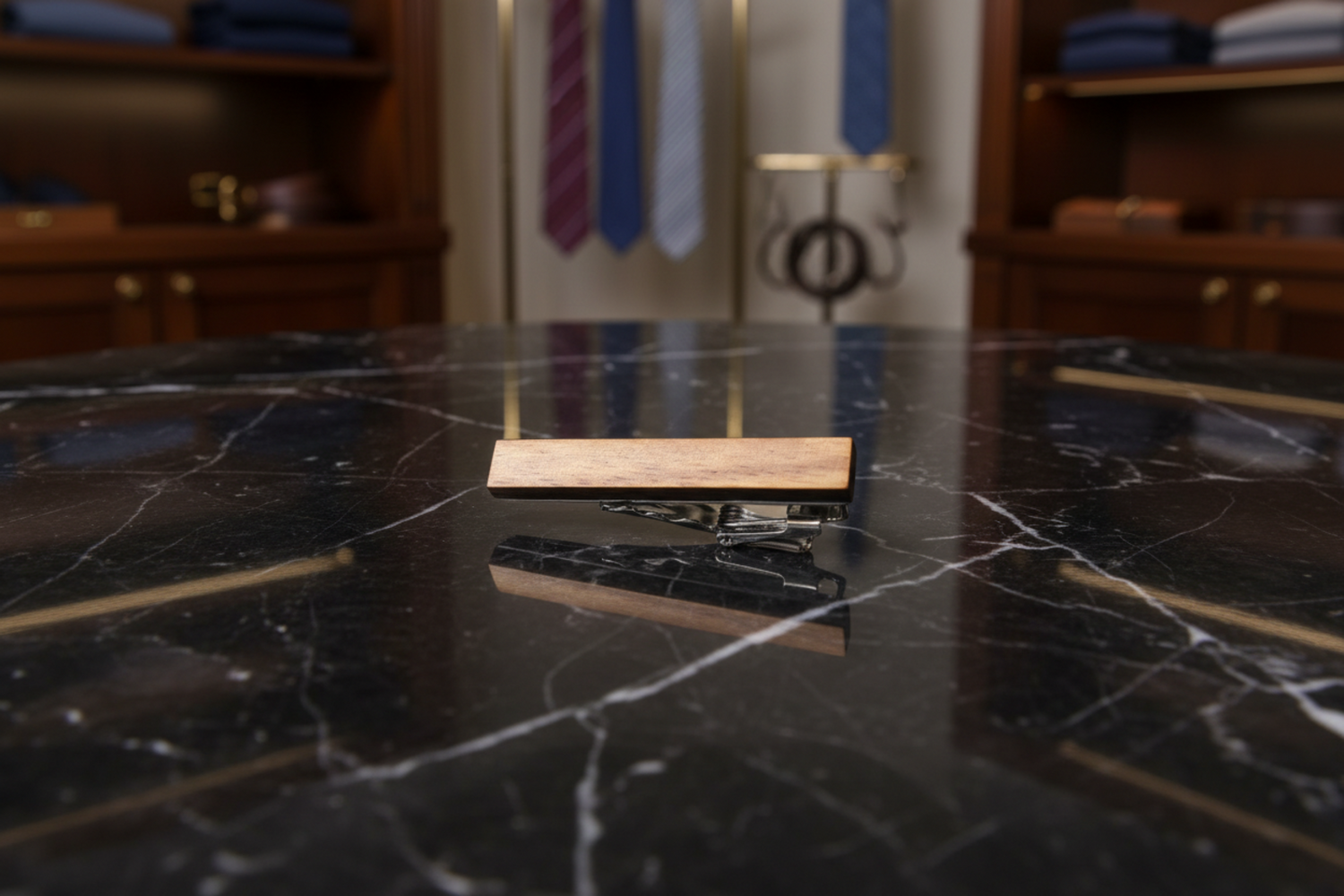 small wood tie clip