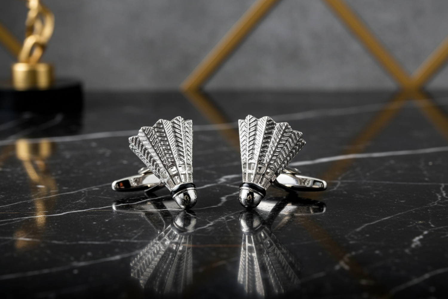 Chrome Shuttlecock Cufflinks