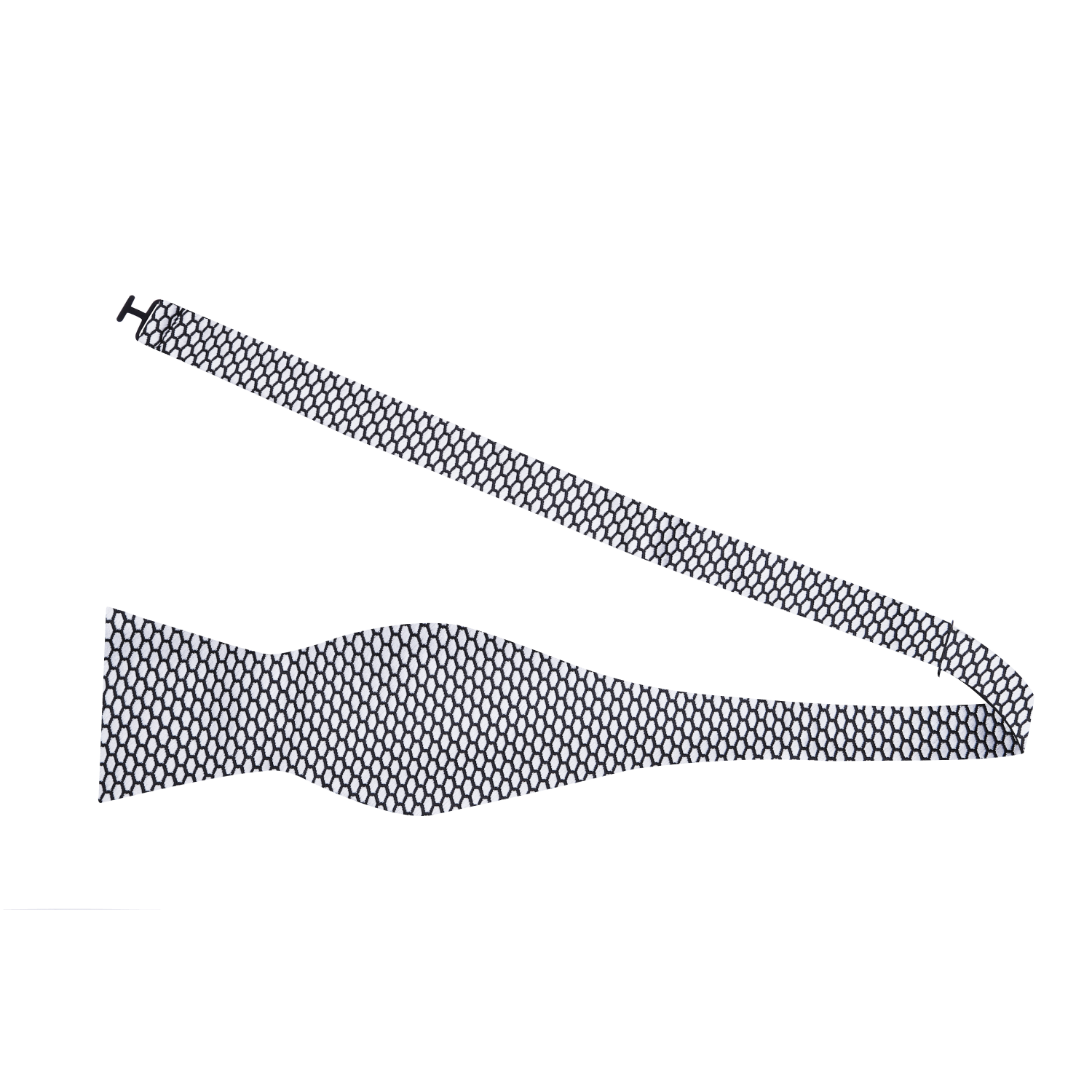Silver Black Viper Geometric self Tie Bow Tie