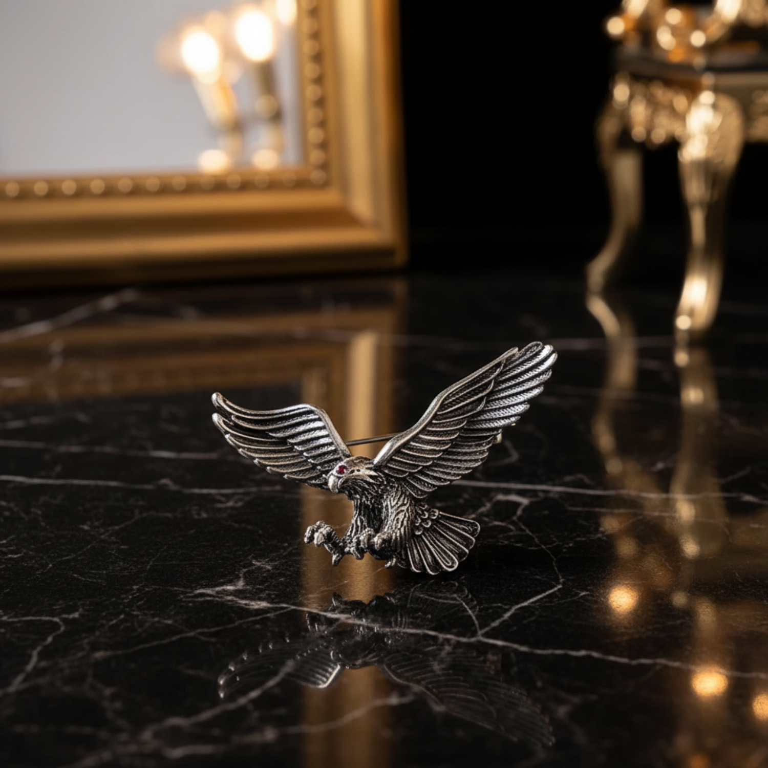 Eagle Lapel Pin Brooch with Gold and Silver Options