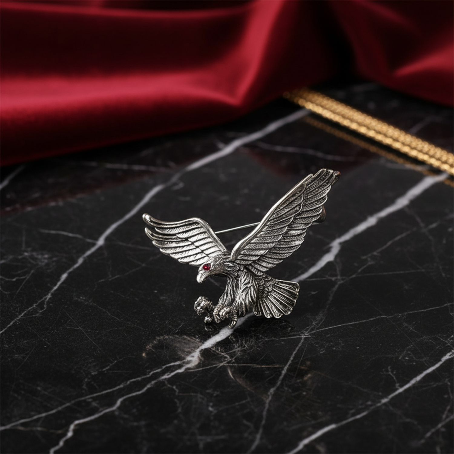 Eagle Lapel Pin Brooch with Gold and Silver Options