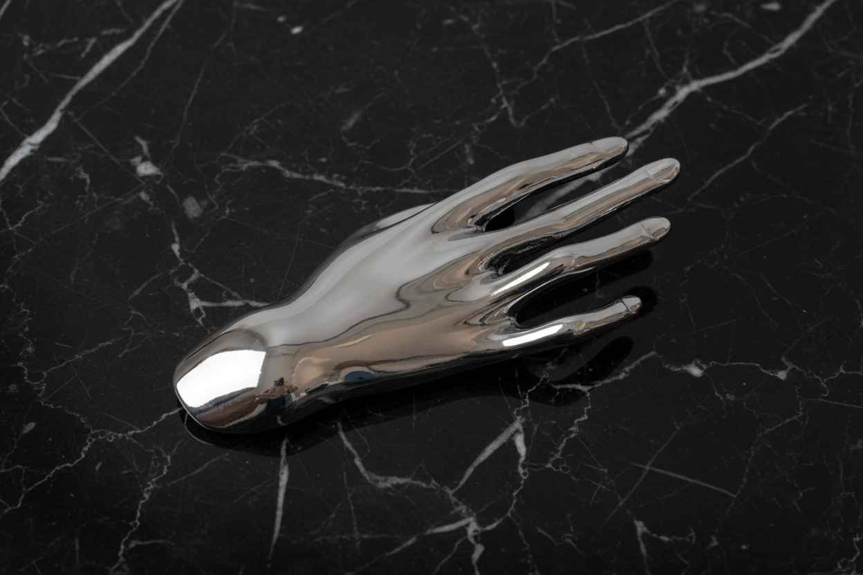 A Silver Hand Lapel Pin