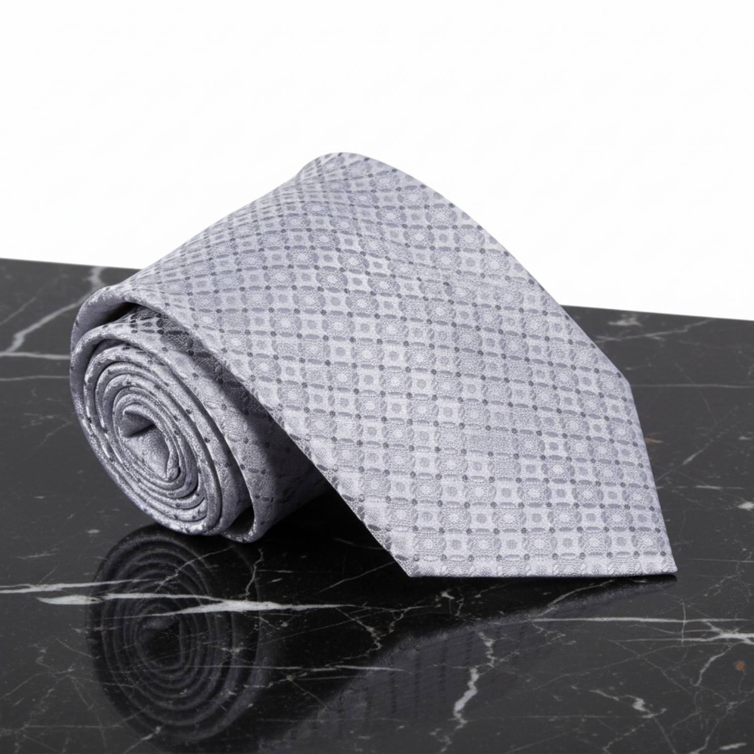 Silver Geometric Necktie 