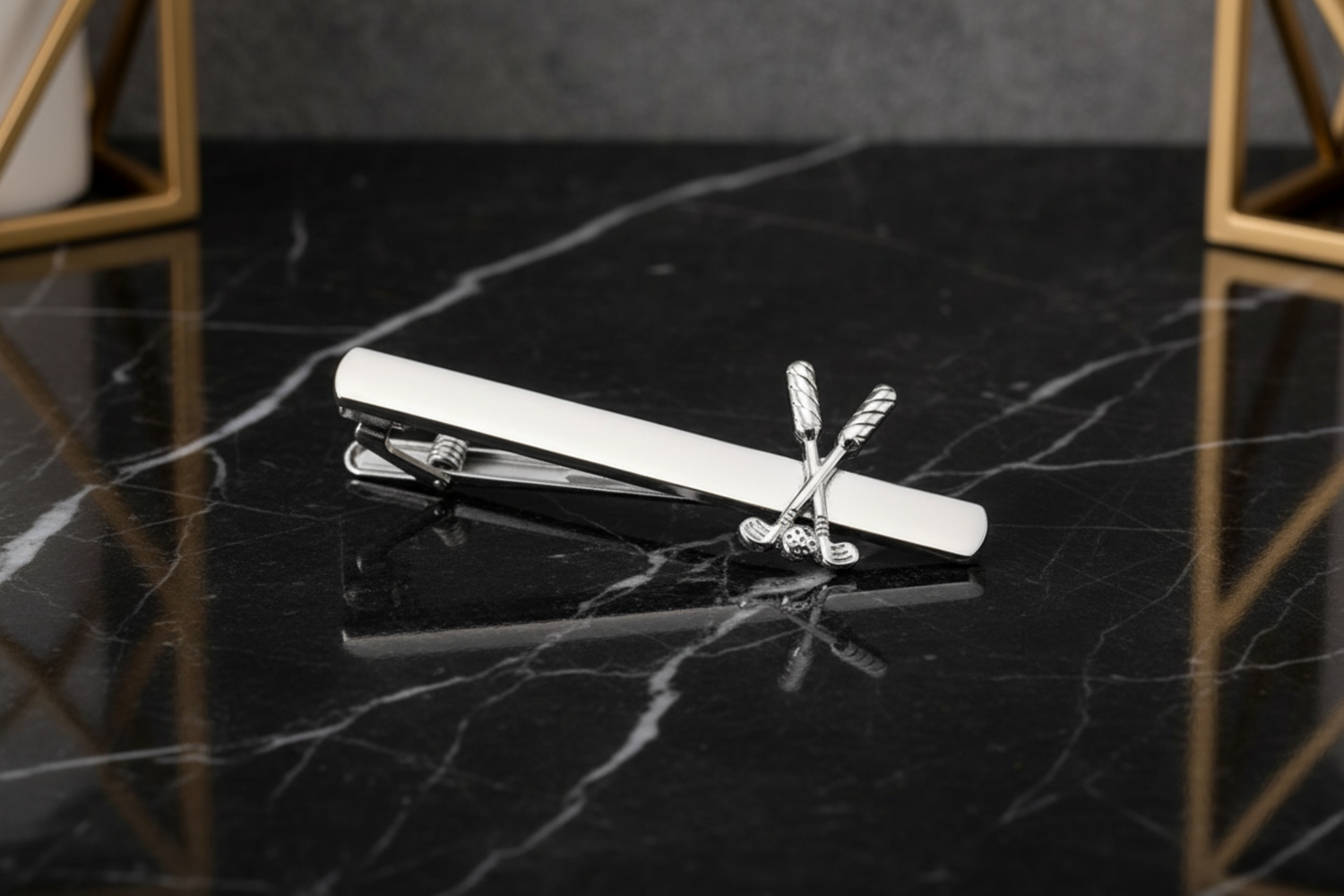 Chrome Golf Club Tie Bar