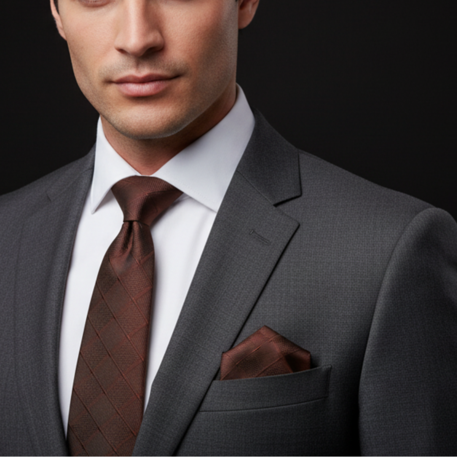 Solid Geometric Diamond Texture Necktie Collection