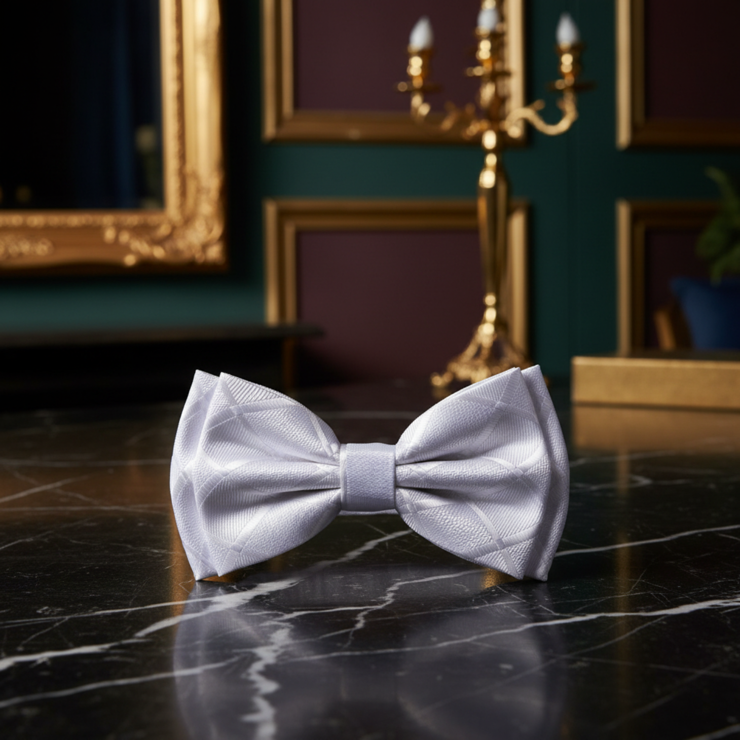 White Pre Tied Bow Tie