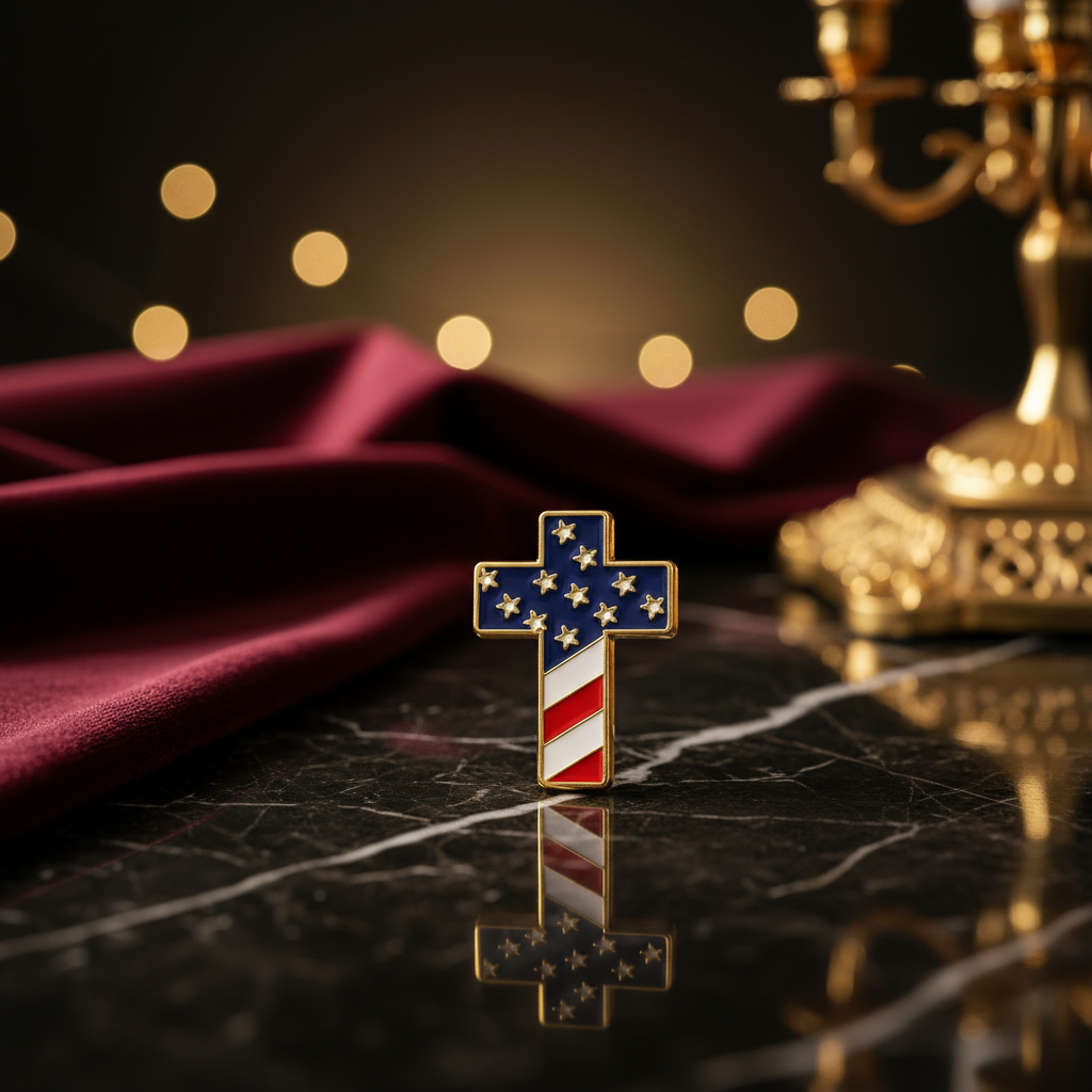 Red, White, Blue Cross Flag Lapel Pin
