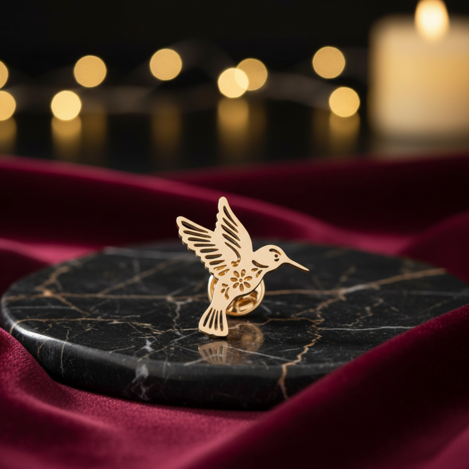 Gold Silver & Rose Gold Hummingbird Lapel Pin Collection