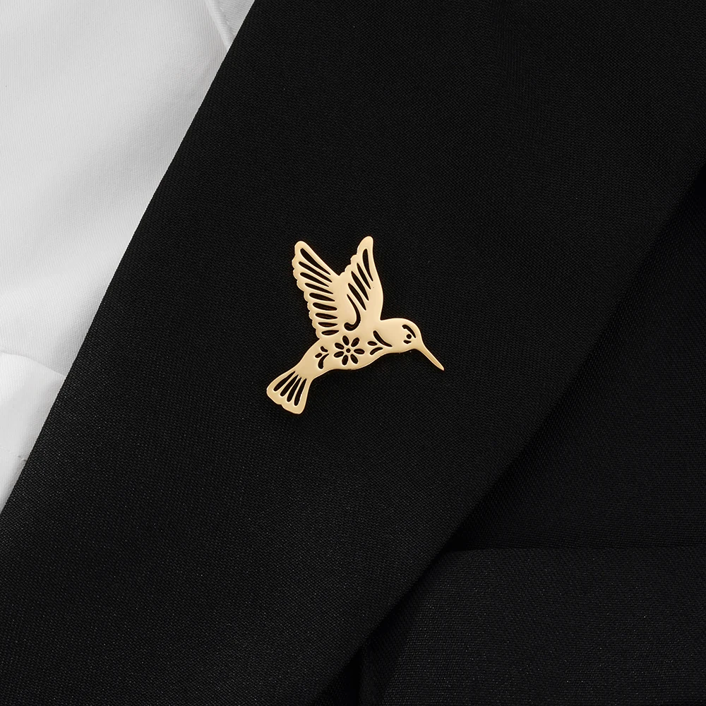 Gold Silver & Rose Gold Hummingbird Lapel Pin Collection
