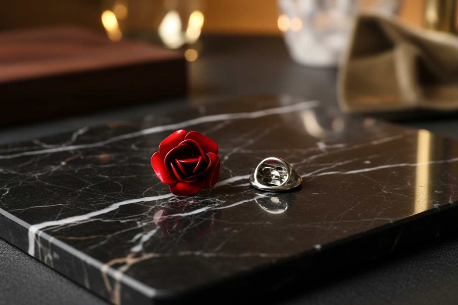 A Small Red Rose Lapel Pin 1