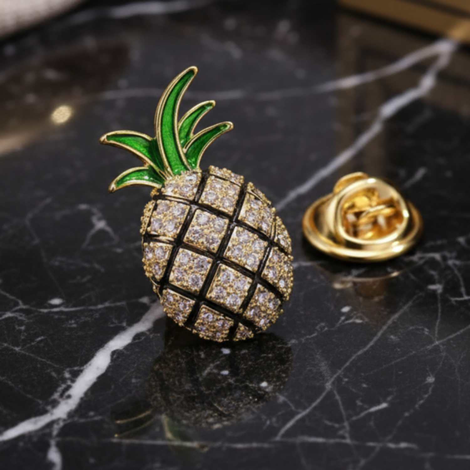 a pineapple lapel pin