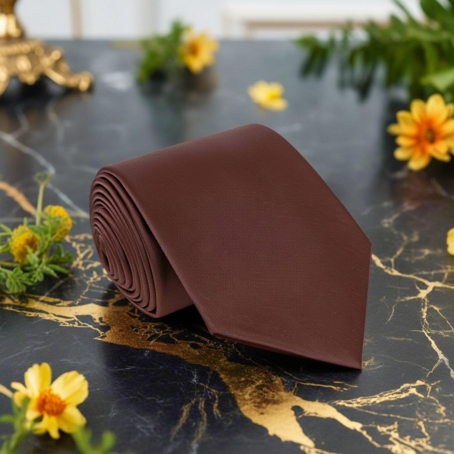 Solid Brown Necktie