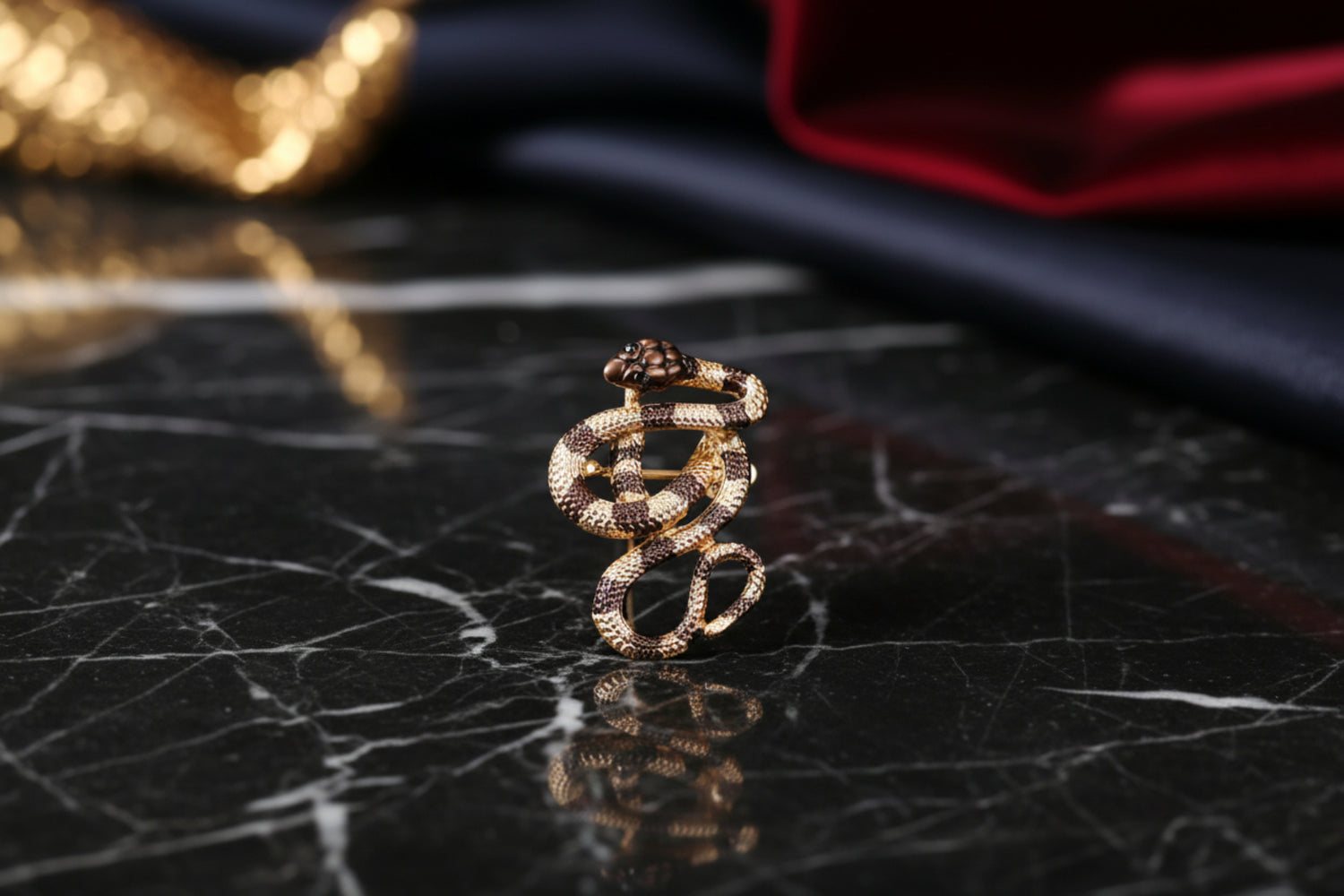 Gold Snake Lapel Pin