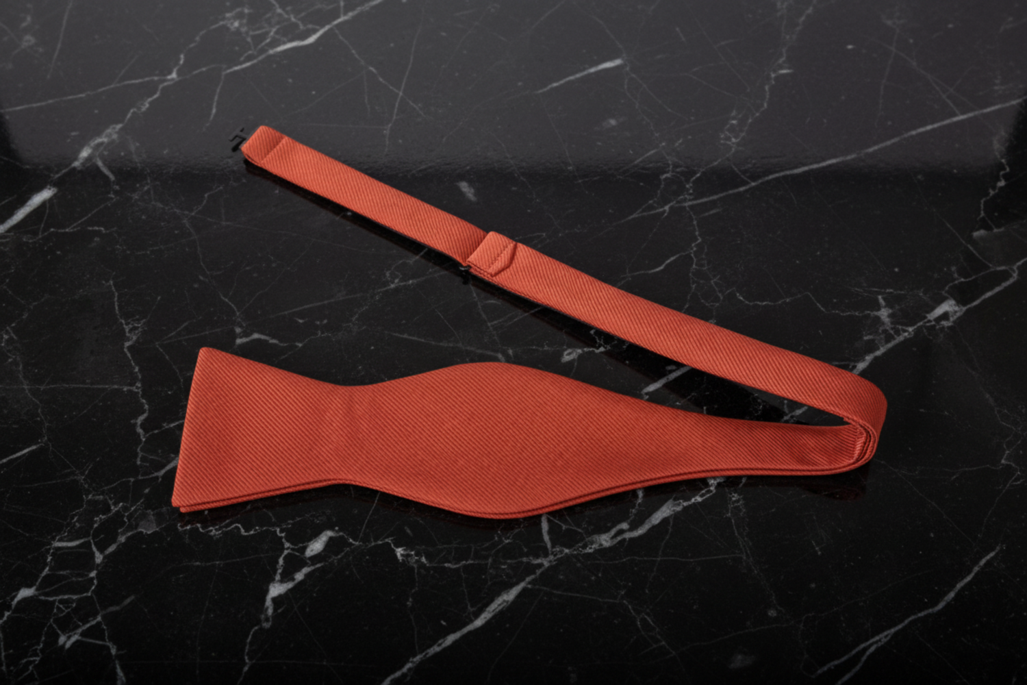 Solid Deep Orange Self Tie Bow Tie