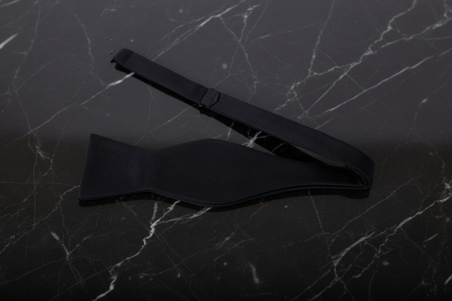 Solid Black Self Tie Bow Tie