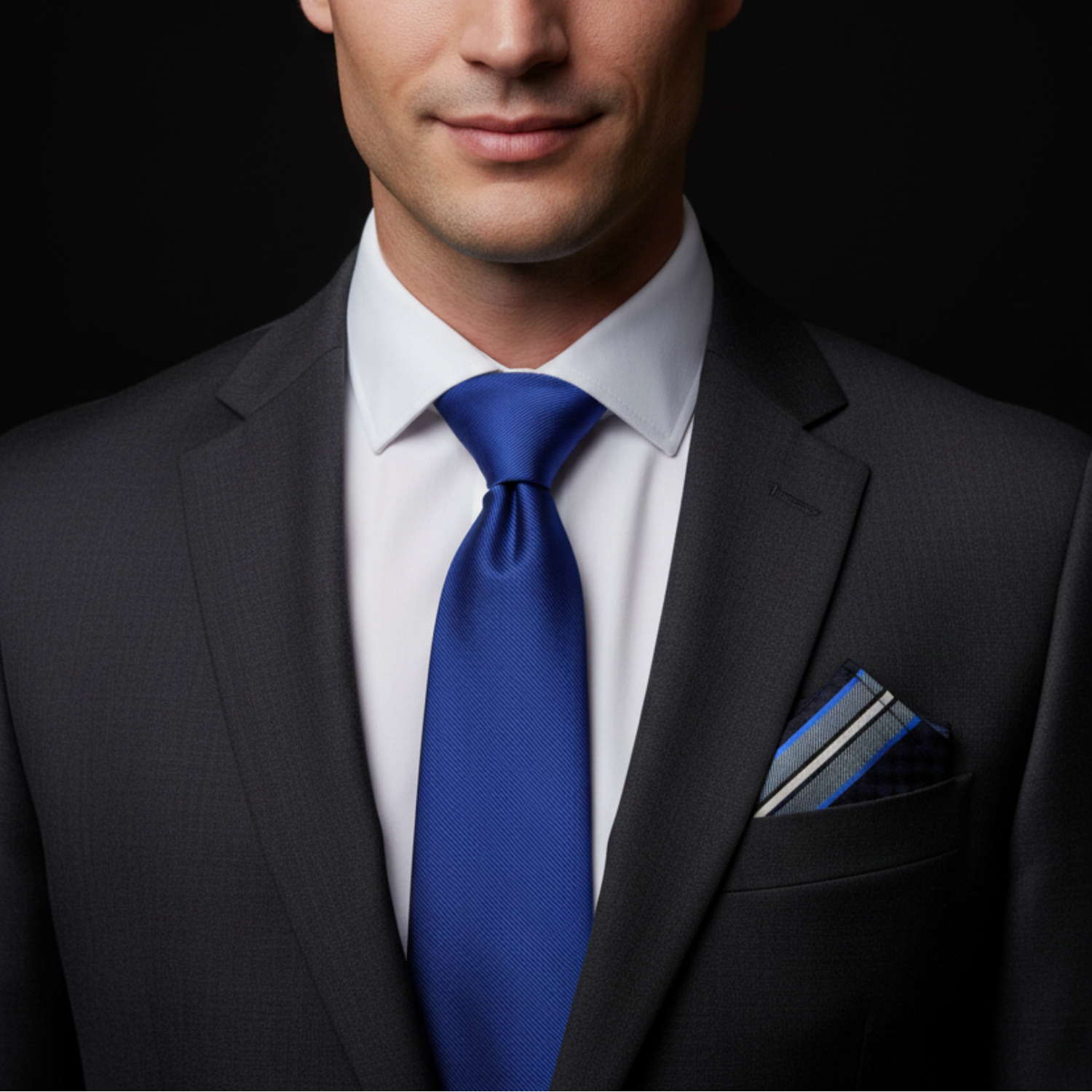 Deep Navy Blue Solid Necktie