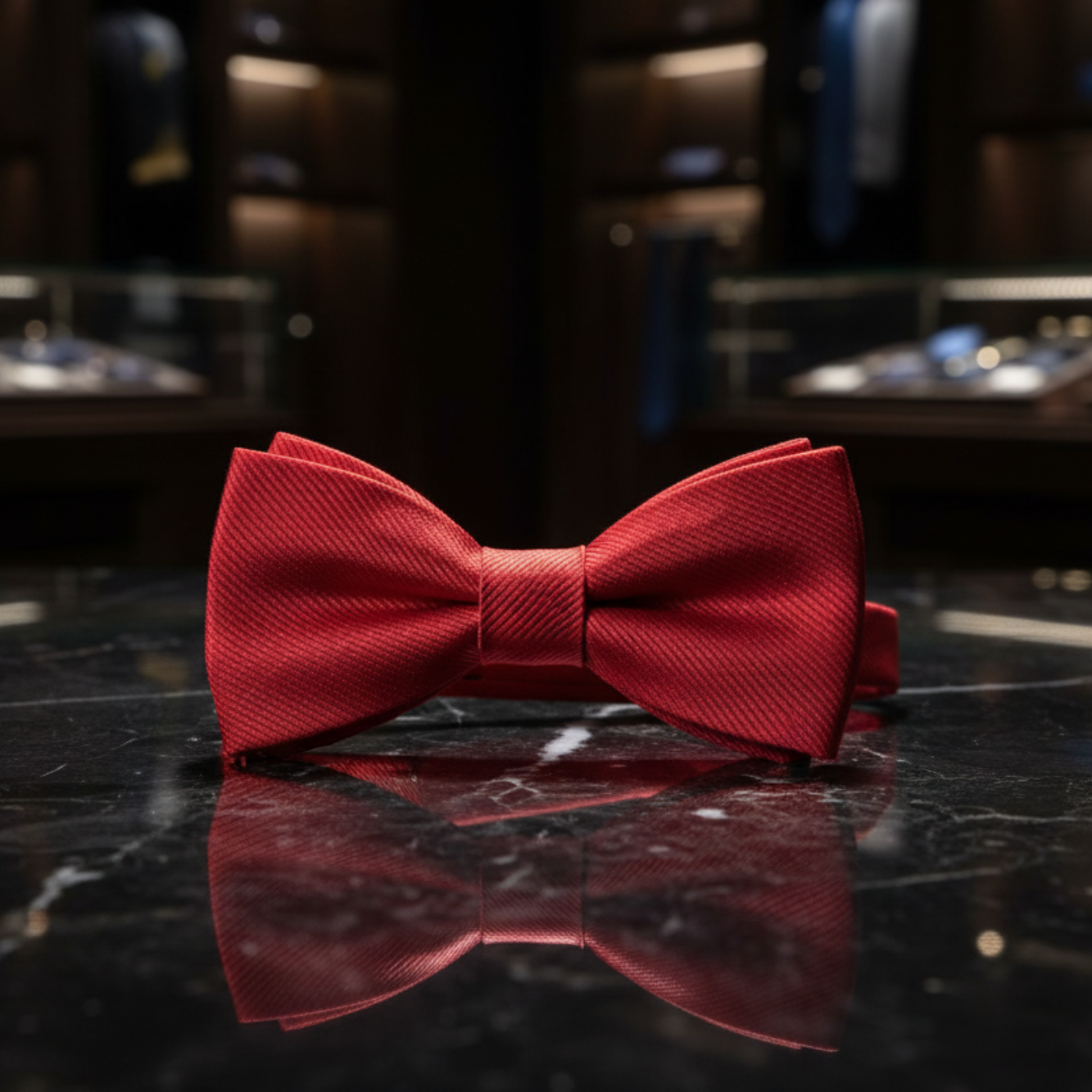 Solid Red Pre Tie Bow Tie