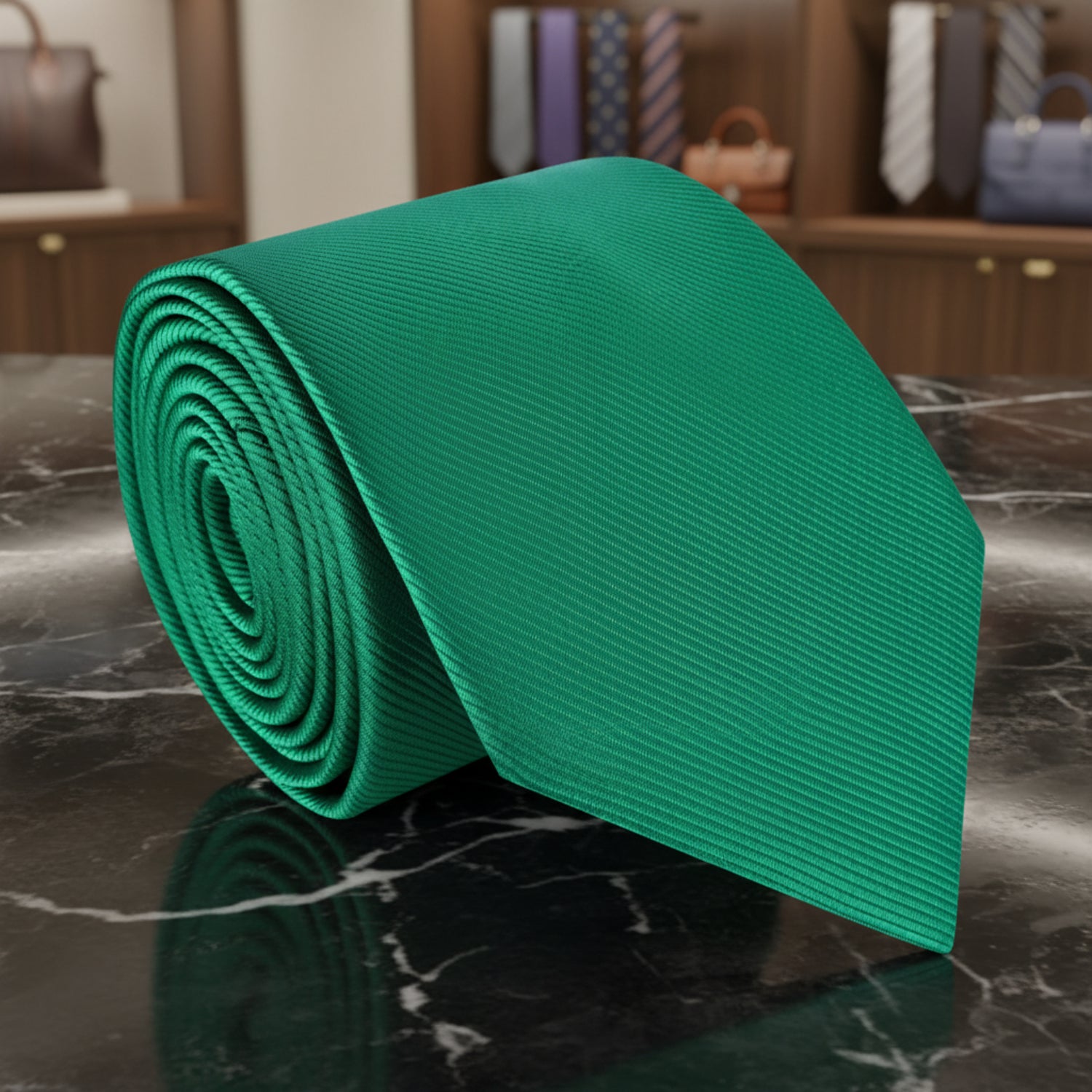 Solid Green Necktie  