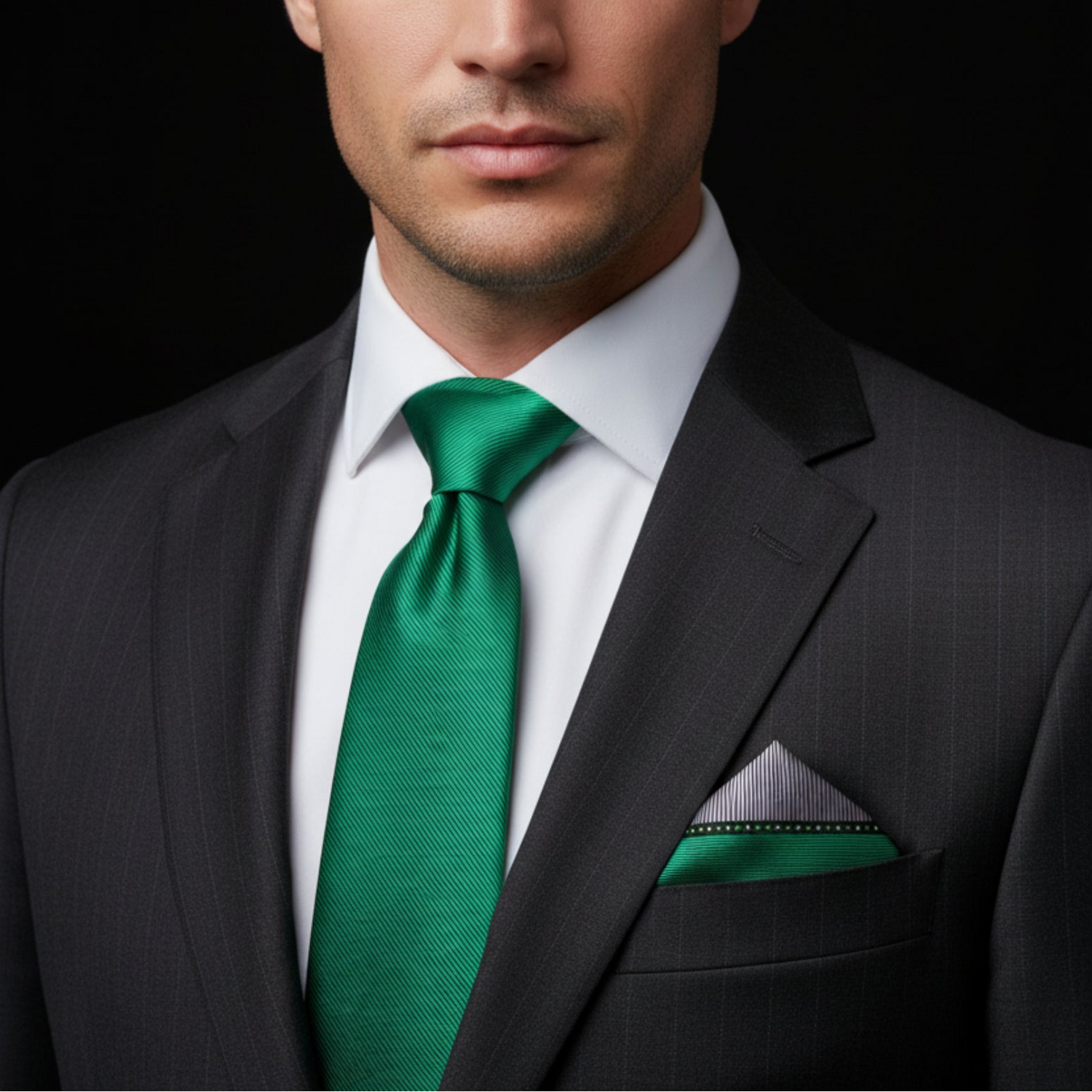 Green Solid Necktie
