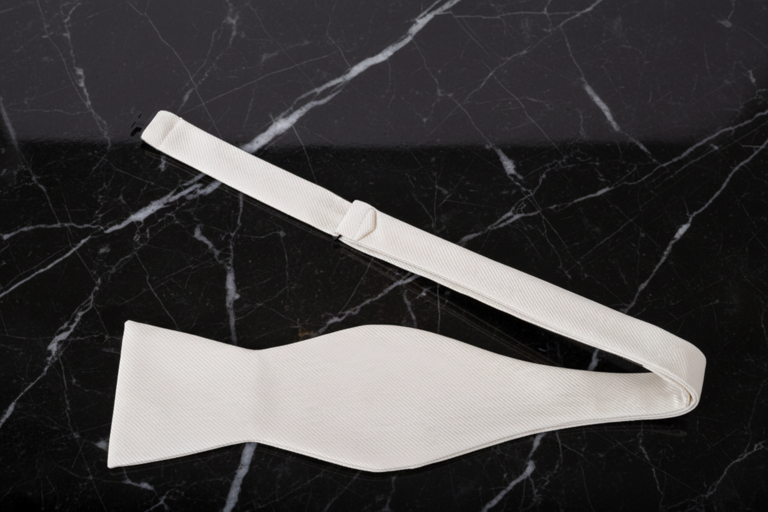 Solid Off White Self Tie Bow Tie