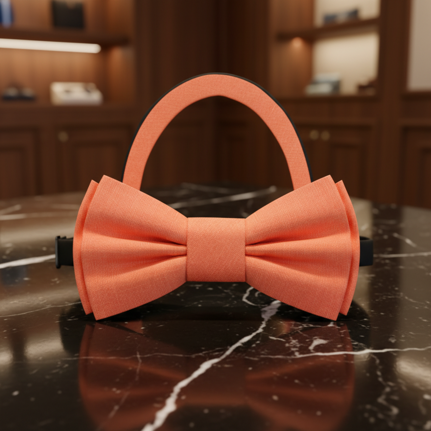 Fresh Orange Linen Bow Tie Pre Tied
