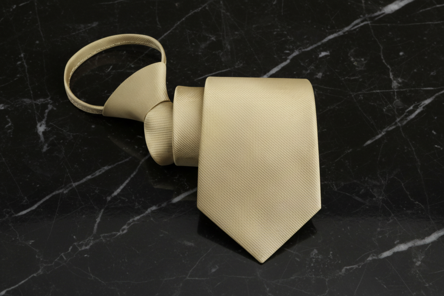 Solid Pale Gold Tie Zipper
