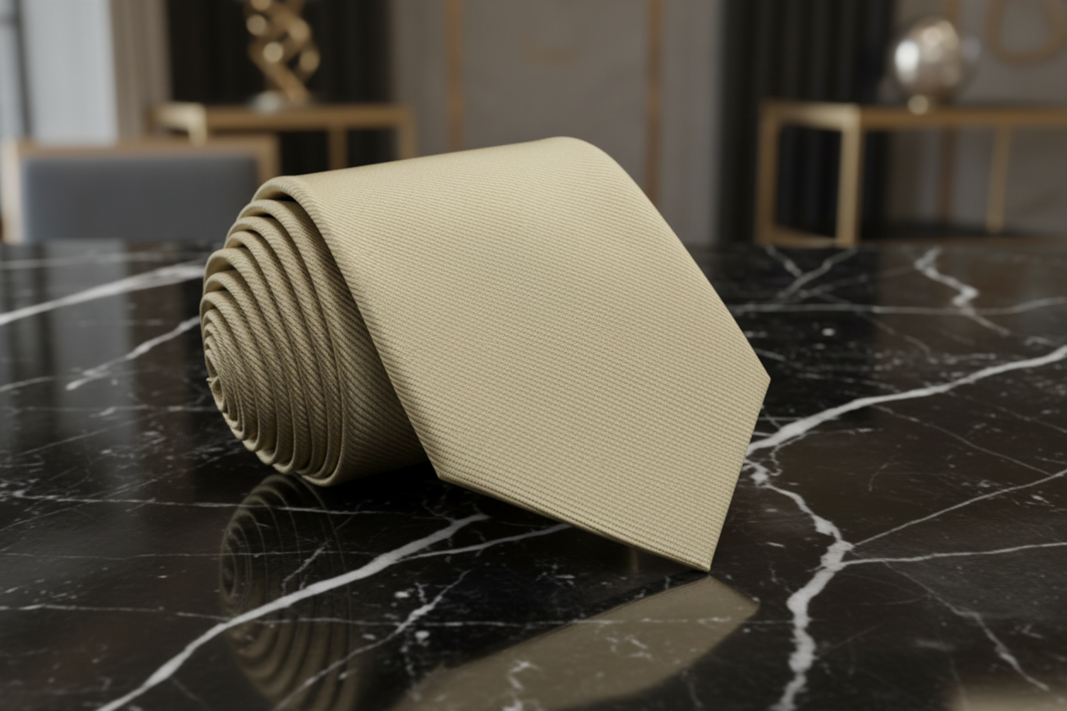 Solid Pale Gold Tie 