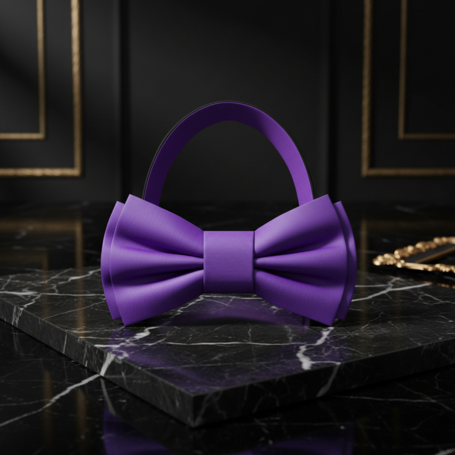 Solid Purple Bow Tie Pre Tied