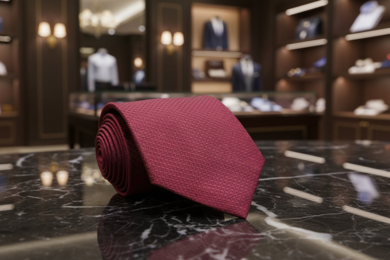 deep red single tie