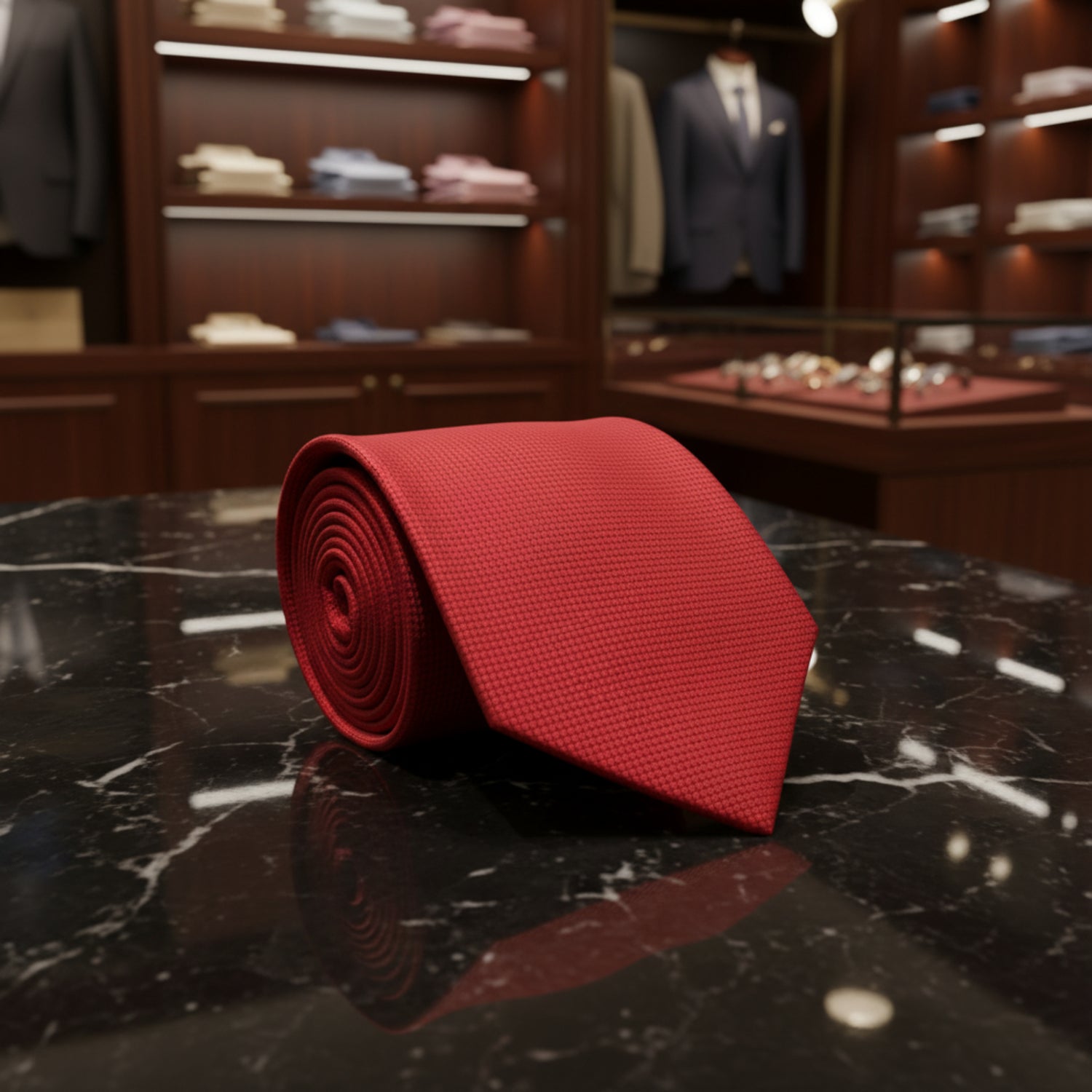 Solid Red Necktie  