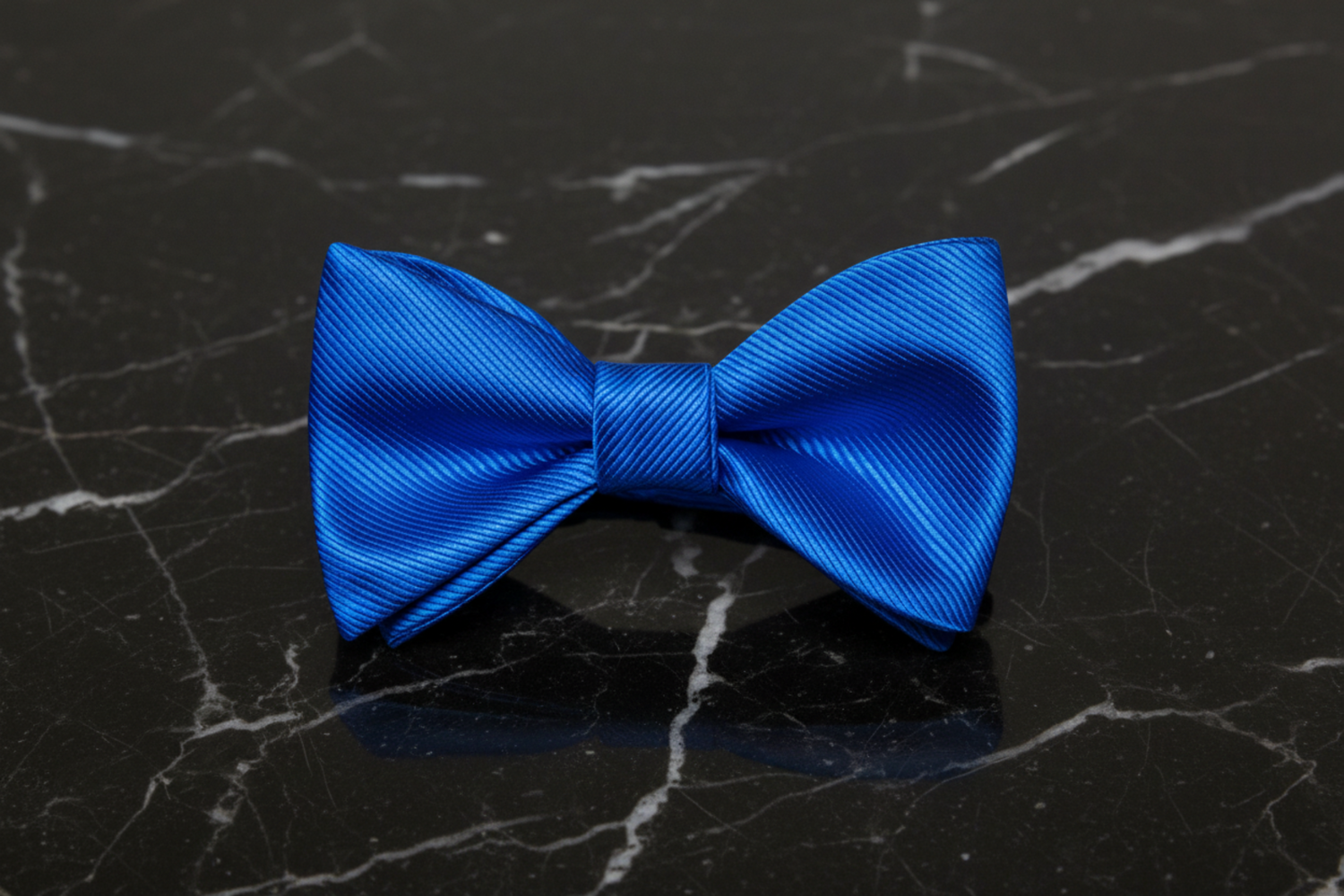 Rich Royal Blue Lined Bow Tie 
