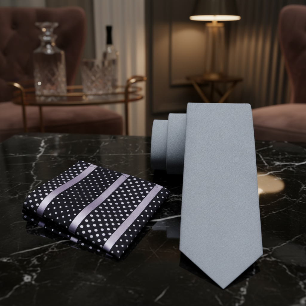 Alt: Grey Necktie and Accenting Square