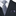 Black suit with gray tie and patterned pocket square