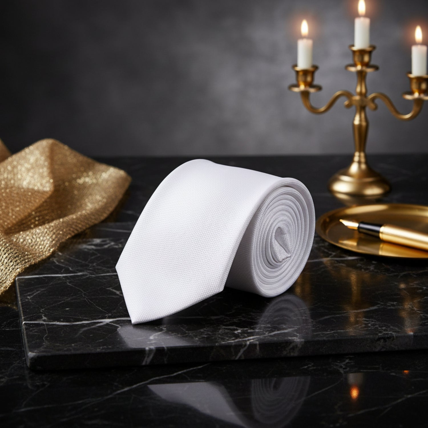 Solid White Necktie
