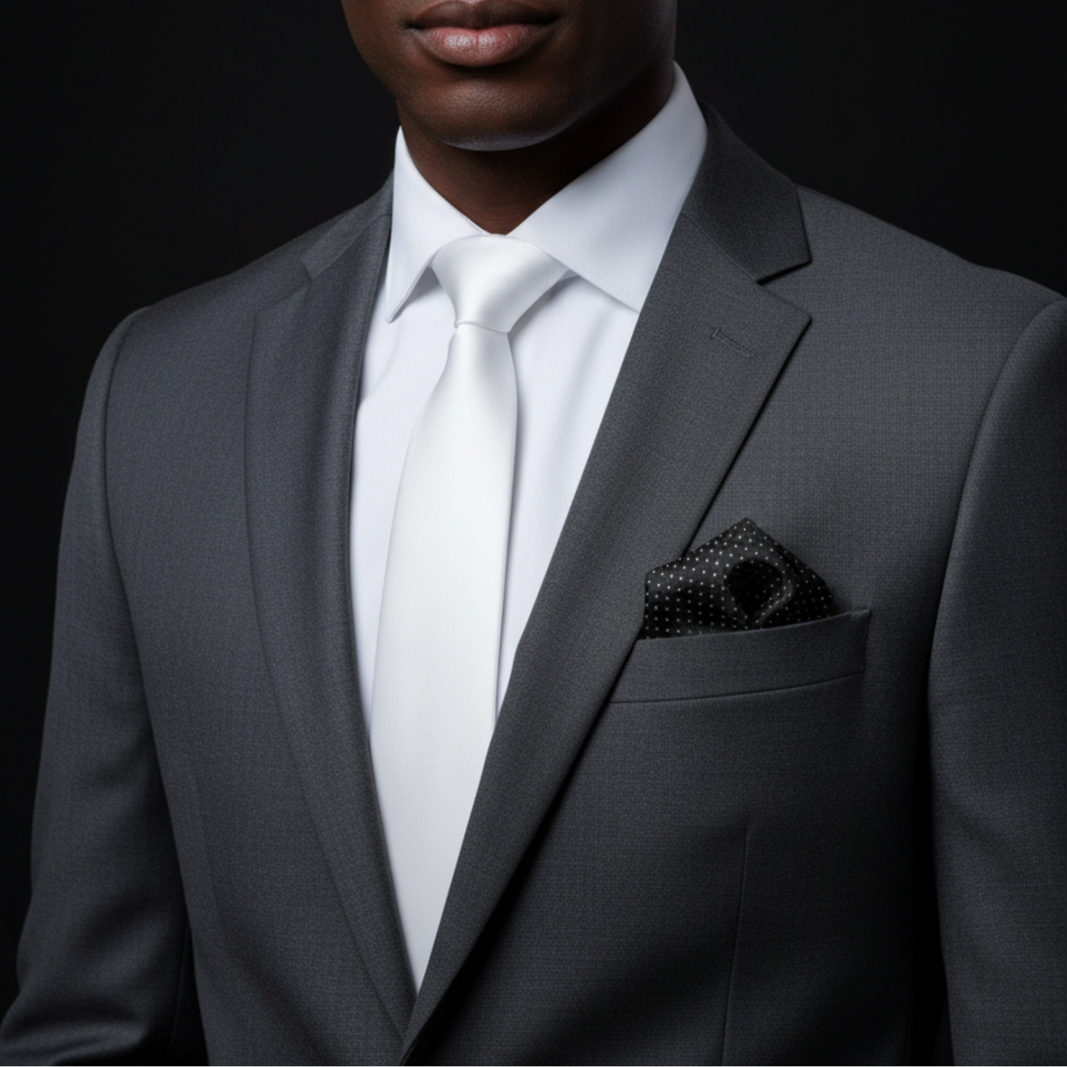 Pure White Solid Necktie