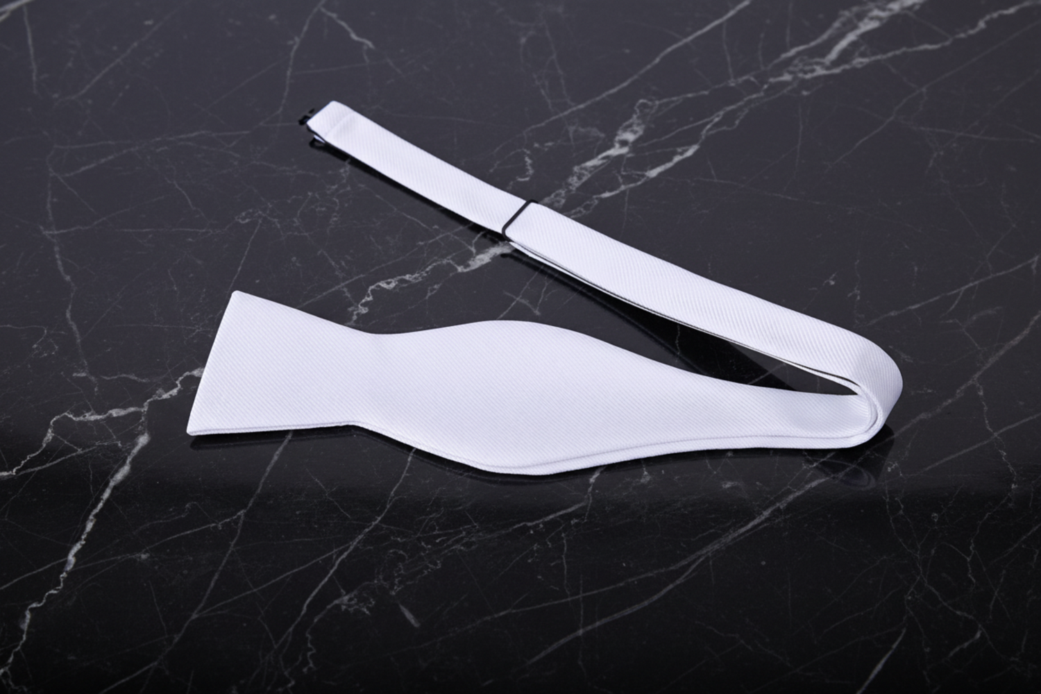 Solid White Self Tie Bow Tie