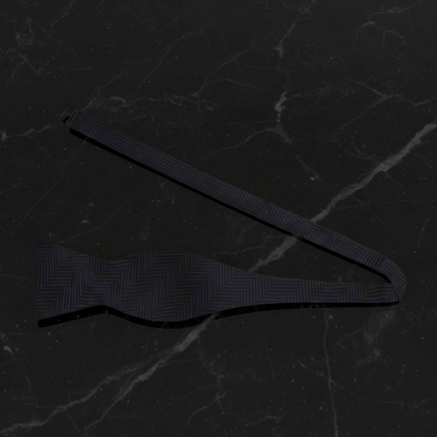 Solid Black Bow Tie Self Tie