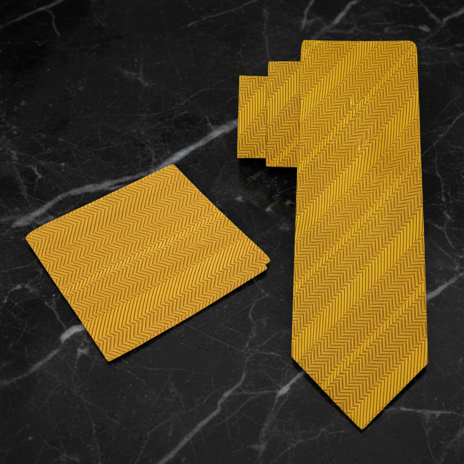 Alt Golden Amber Necktie and Square