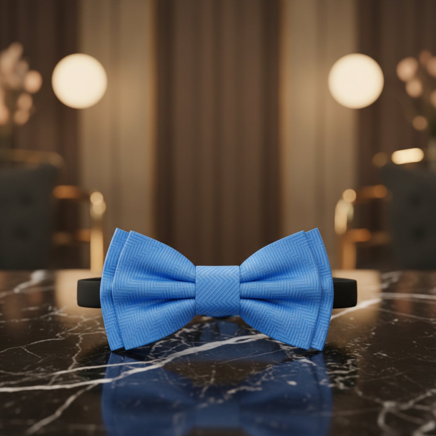 A Solid Sky Blue PatternPre Tie Bow Tie