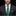 Man wearing a black suit with a green tie and pocket square on a black background