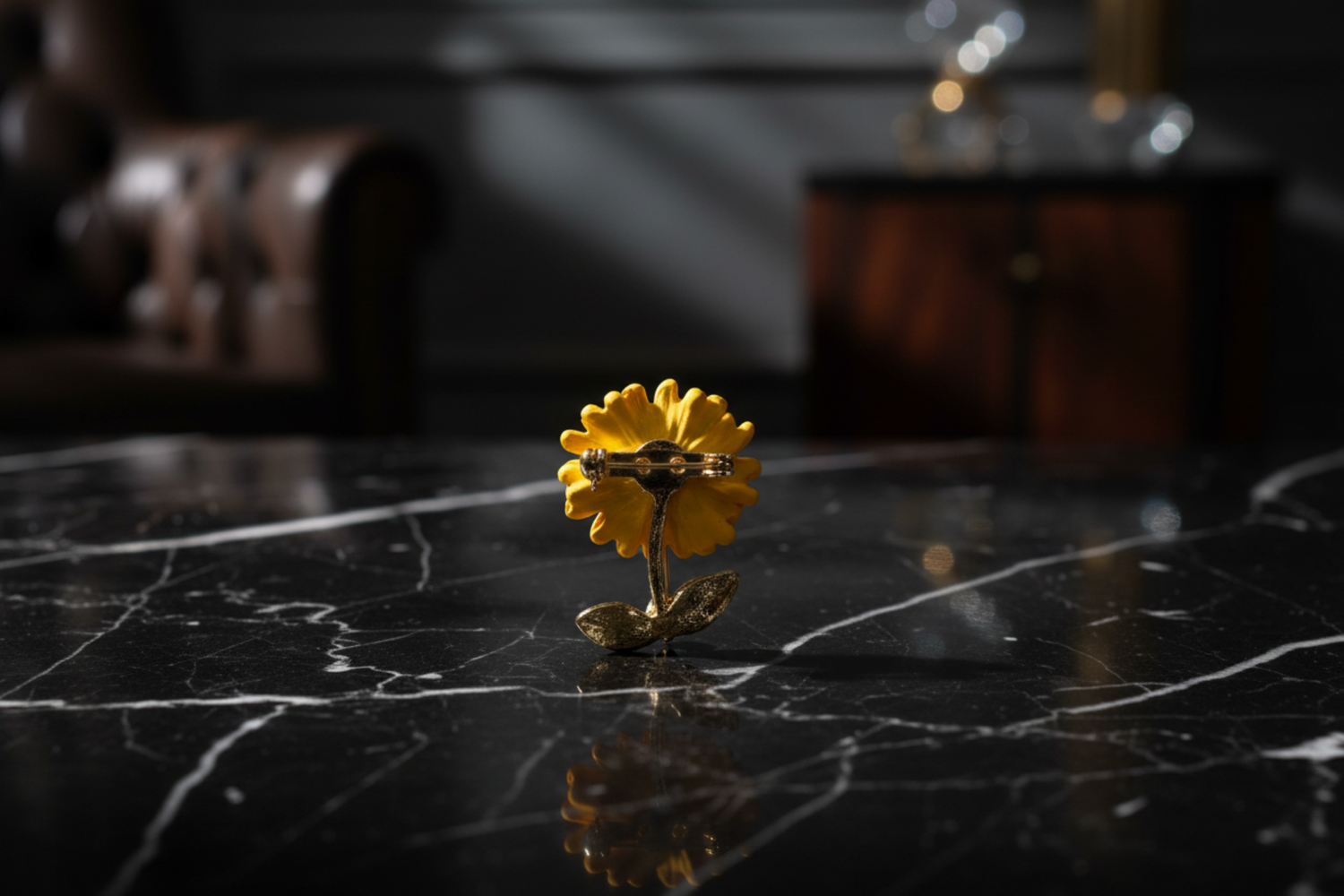 Back of Sunflower Lapel Pin