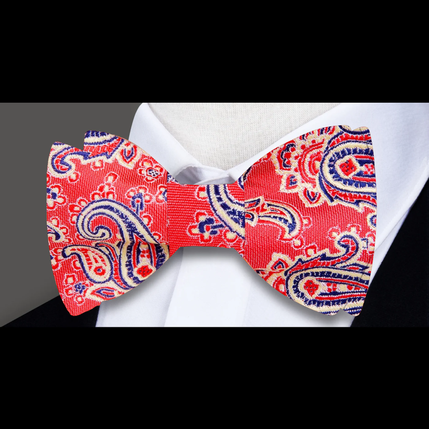 Burnt Red Paisley Bow Tie