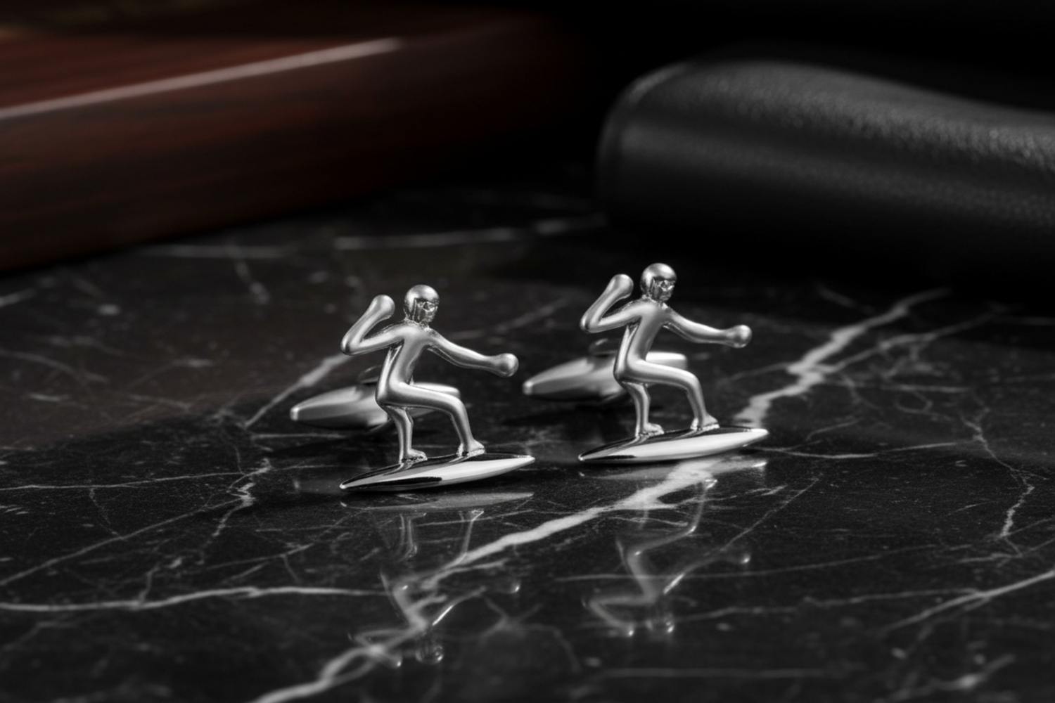 Chrome Surf Cufflinks