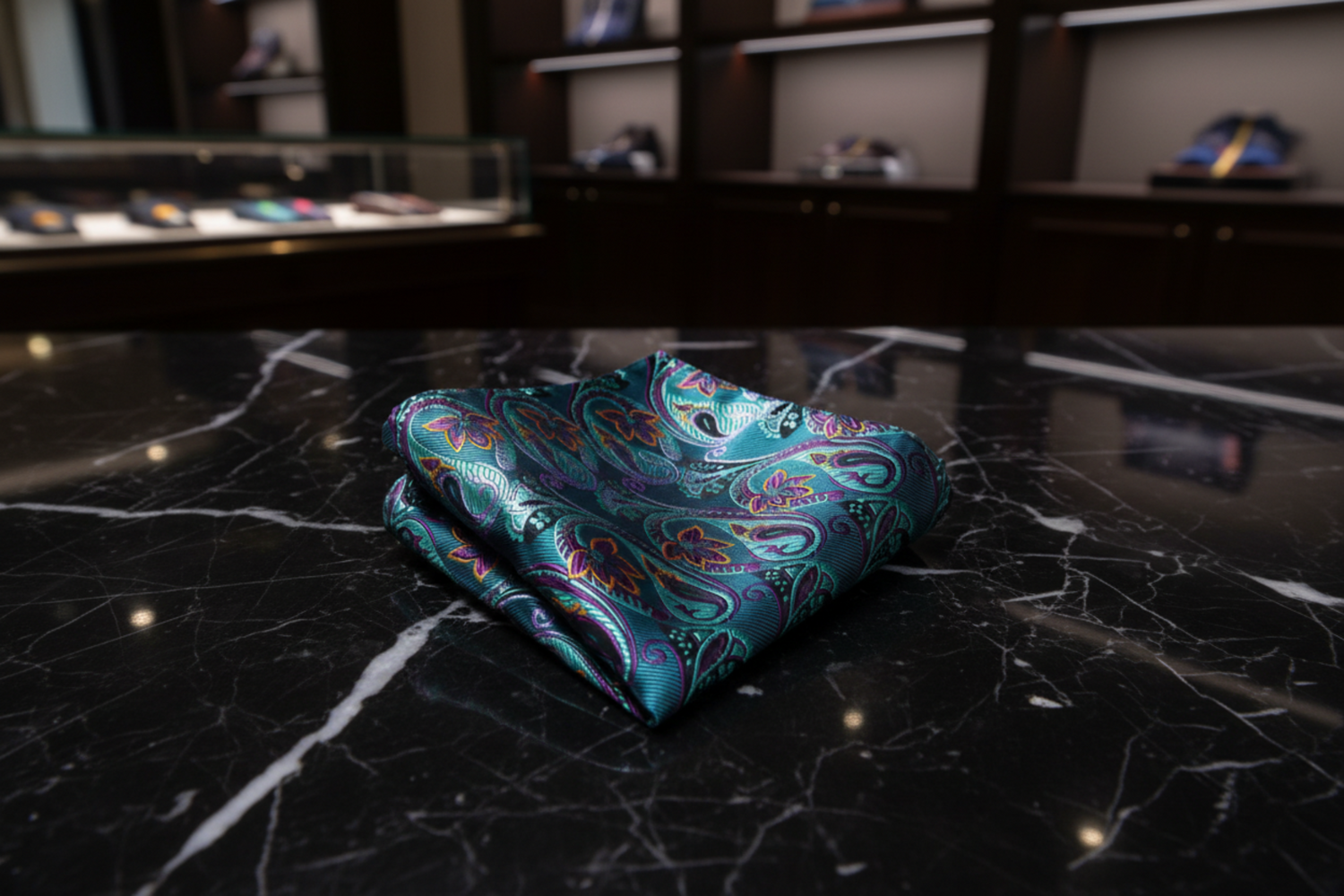 Teal Paisley Square