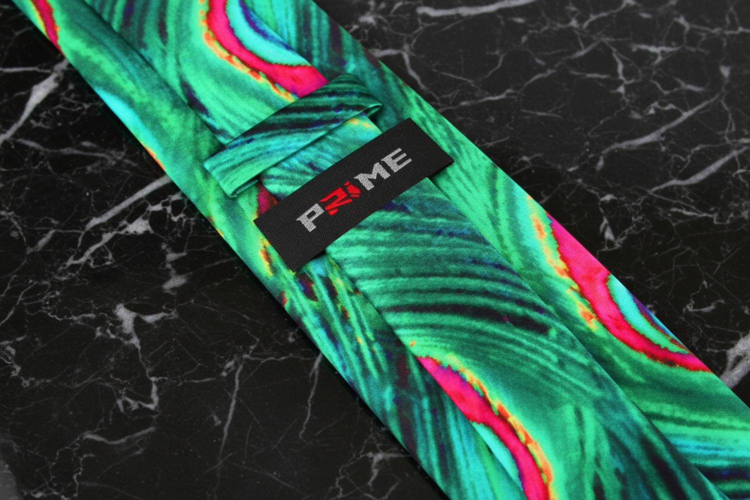Green, Orange, Blue Peacock Necktie Keep